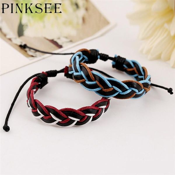 charm bracelets pinksee mixed color twist braided leather bracelet vintage woven hand rope men's cuff daily adjustable jewelry, Golden;silver
charm bracelets pinksee mixed color twist braided leather bracelet vintage woven hand rope men's cuff daily adjustable jewelry, Golden;silver