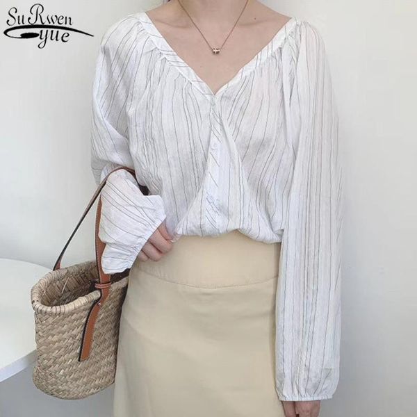 women's blouses & shirts 2021 autumn women long sleeve v-neck casual striped shirt lantern thin blouse vintage blusas 10517, White
women's blouses & shirts 2021 autumn women long sleeve v-neck casual striped shirt lantern thin blouse vintage blusas 10517, White
