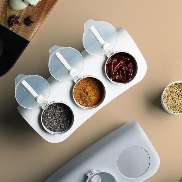 storage bottles & jars no odor 1 set durable spice salt sugar pot dust-proof spoon slots for restaurant
storage bottles & jars no odor 1 set durable spice salt sugar pot dust-proof spoon slots for restaurant