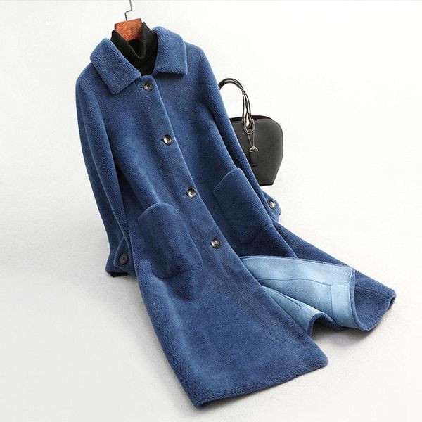 women's fur & faux women 2021 winter fashion single breasted mid-long warm outwear female genuine wool coat ladies sheep shearing overc, Black
women's fur & faux women 2021 winter fashion single breasted mid-long warm outwear female genuine wool coat ladies sheep shearing overc, Black