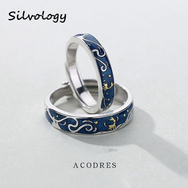 cluster rings silvology 925 sterling silver deer elk couple originality elegant mori style romantic for lovers festival jewelry, Golden;silver
cluster rings silvology 925 sterling silver deer elk couple originality elegant mori style romantic for lovers festival jewelry, Golden;silver