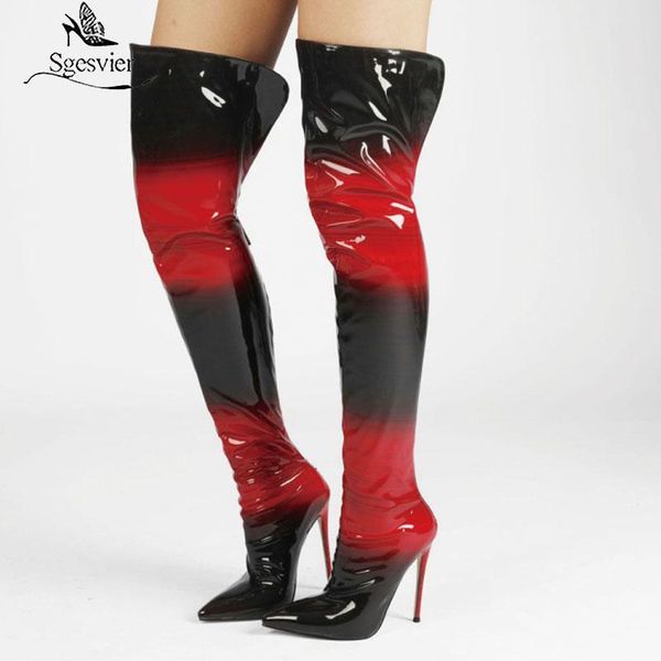 boots sgesvier 2021 women over the knee patent leather mixed color ladies thigh boot thin high heel pointed toe, Black
boots sgesvier 2021 women over the knee patent leather mixed color ladies thigh boot thin high heel pointed toe, Black
