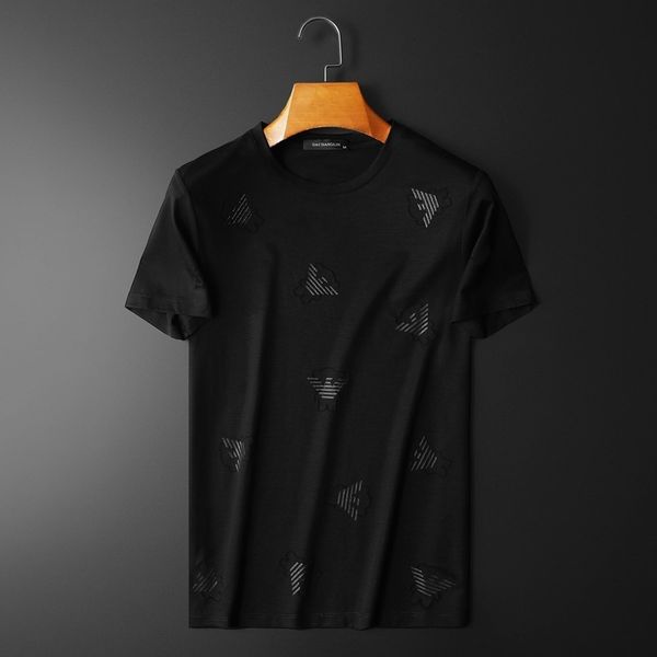 fashion t shirts 2021 summer high end tencel cotton hollow out men's short sleeve backing shirt round neck, White;black
fashion t shirts 2021 summer high end tencel cotton hollow out men's short sleeve backing shirt round neck, White;black