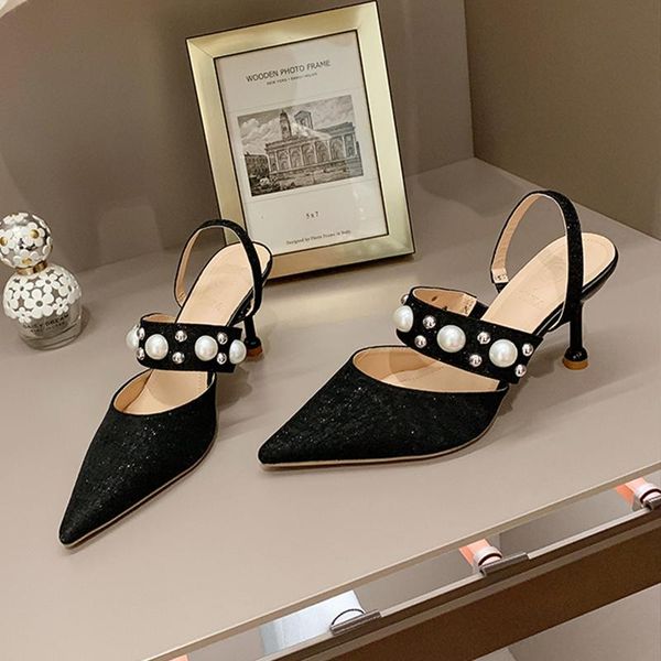 dress shoes 2021 pointed toe pearl high heels set of feet ladies sandals quality elegant office luxurious, Black
dress shoes 2021 pointed toe pearl high heels set of feet ladies sandals quality elegant office luxurious, Black