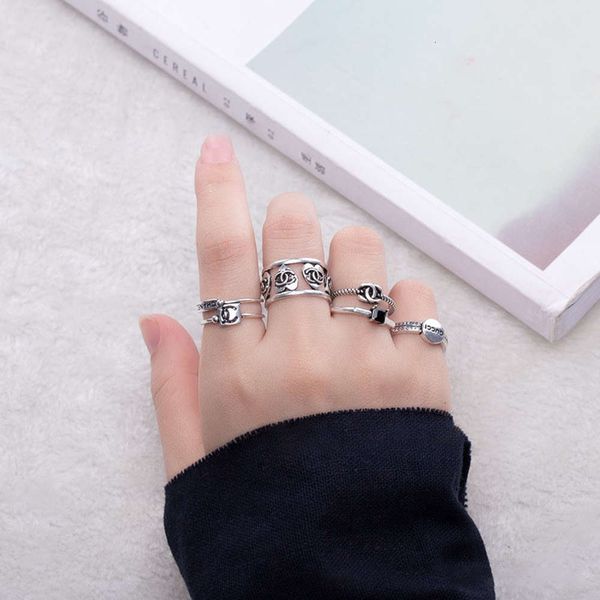 dadongmen double-c love thai silver women's fashion personality xiao xiang you cold open ring, Black
dadongmen double-c love thai silver women's fashion personality xiao xiang you cold open ring, Black