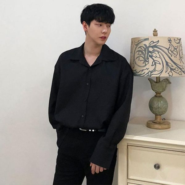 men's casual shirts pfhq 2021 fashion loose solid color lapel single breasted ice silk korean style trendy shirt spring and autumn 21f0, White;black
men's casual shirts pfhq 2021 fashion loose solid color lapel single breasted ice silk korean style trendy shirt spring and autumn 21f0, White;black