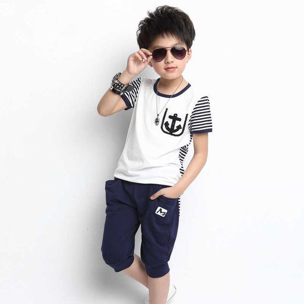 love dd&mm boys clothing sets summer children clothing girls casual striped anchor stitching sport t-shirts + pants suits 210715, White
love dd&mm boys clothing sets summer children clothing girls casual striped anchor stitching sport t-shirts + pants suits 210715, White