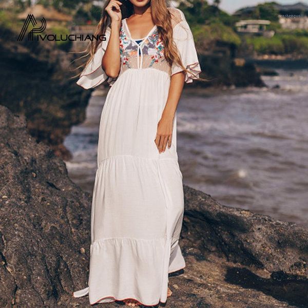 long beach swimming cover up patchwork beachwear women embroidery solid white elegant summer v neck chiffon zip ups women's swimwear, White;black
long beach swimming cover up patchwork beachwear women embroidery solid white elegant summer v neck chiffon zip ups women's swimwear, White;black