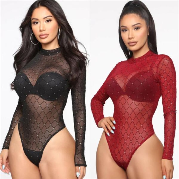 bodysuit long sleeve women romper see throug mesh one piece leotard body t shirt streetwear, Black;white
bodysuit long sleeve women romper see throug mesh one piece leotard body t shirt streetwear, Black;white