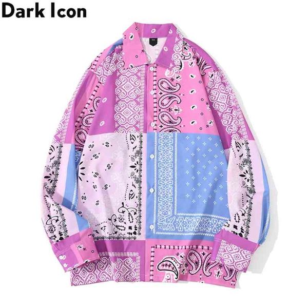 dark icon pink blue patchwork bandana shirt men streetwear men's shirts long sleeve male 210809, White;black
dark icon pink blue patchwork bandana shirt men streetwear men's shirts long sleeve male 210809, White;black