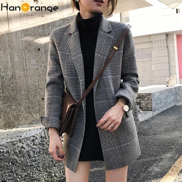 no button plaid women long blazer loose woolen coat vintage autumn winter 2021 thickened lady jacket women's suits & blazers, White;black
no button plaid women long blazer loose woolen coat vintage autumn winter 2021 thickened lady jacket women's suits & blazers, White;black