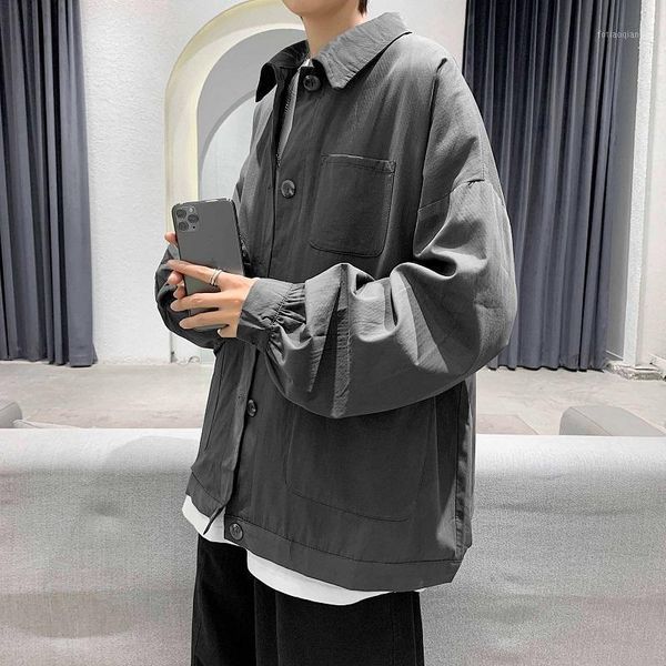 spring autumn lapel jacket men korean fashion loose multi-pocket casual harajuku streetwear bomber tooling men's jackets, Black;brown 
spring autumn lapel jacket men korean fashion loose multi-pocket casual harajuku streetwear bomber tooling men's jackets, Black;brown