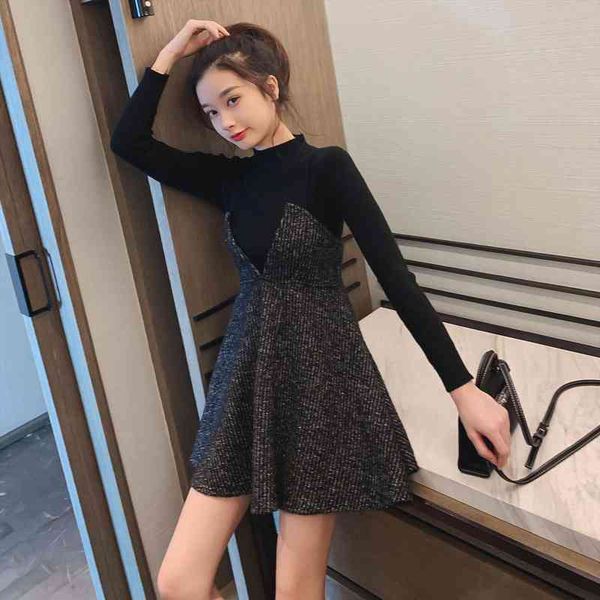 woolen fashion suspenders sweater two womens dresses piece set vestido de mujer femme robe, Black;gray
woolen fashion suspenders sweater two womens dresses piece set vestido de mujer femme robe, Black;gray