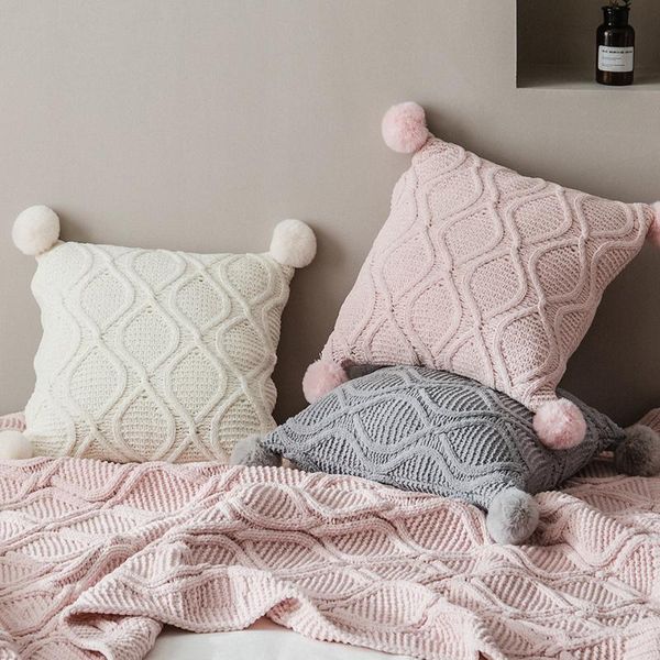cushion/decorative pillow knitted cushion cover with soft ball 45x45cm solid color chic pillowcase for sofa bed chair home decor kussenhoes
cushion/decorative pillow knitted cushion cover with soft ball 45x45cm solid color chic pillowcase for sofa bed chair home decor kussenhoes