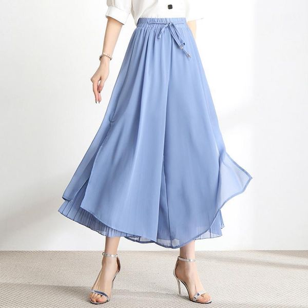 women's pants & capris slacks loose summer chiffon calf-length black wide leg blue white ladies high waist trousers plus size s-5xl, Black;white
women's pants & capris slacks loose summer chiffon calf-length black wide leg blue white ladies high waist trousers plus size s-5xl, Black;white