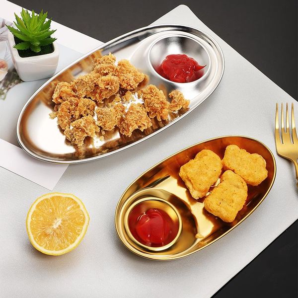 dishes & plates grid plate 304 stainless steel snack divided oval with sauce western fries fried chicken
dishes & plates grid plate 304 stainless steel snack divided oval with sauce western fries fried chicken