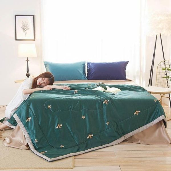 comforters & sets dark green bees stars quilt satin polyester fabric silk feeling quilted comforter summer blanket twin queen size
comforters & sets dark green bees stars quilt satin polyester fabric silk feeling quilted comforter summer blanket twin queen size
