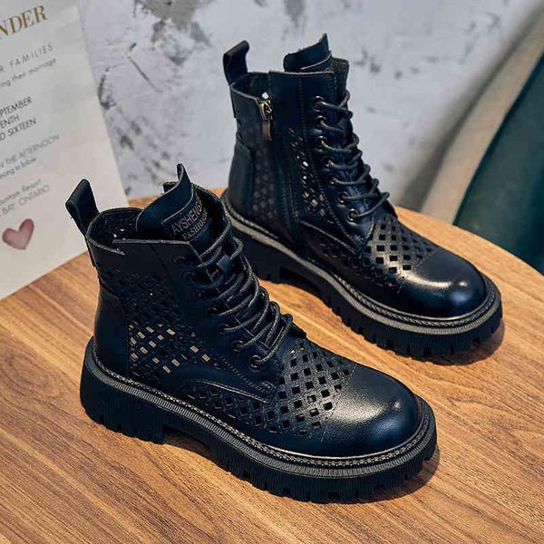 2021 martin boots women's summer thin net hollow cowhide sandals sho thick soled, Black
2021 martin boots women's summer thin net hollow cowhide sandals sho thick soled, Black