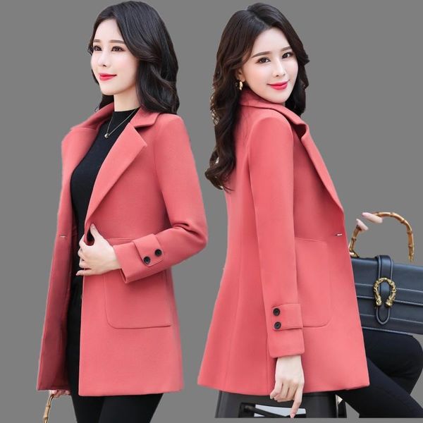 women's wool & blends woolen coat women 2021 spring autumn korean slim elegant short outwear single buckle long sleeve casual female ja, Black
women's wool & blends woolen coat women 2021 spring autumn korean slim elegant short outwear single buckle long sleeve casual female ja, Black