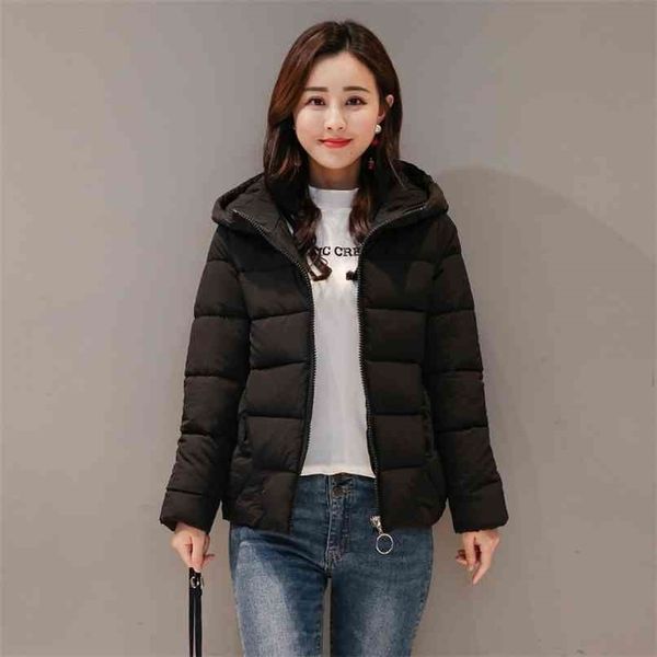 winter hooded short jacket women plus size solid women's parkas stand collar loose cotton padded casual thick coat ladies 210922, Black
winter hooded short jacket women plus size solid women's parkas stand collar loose cotton padded casual thick coat ladies 210922, Black