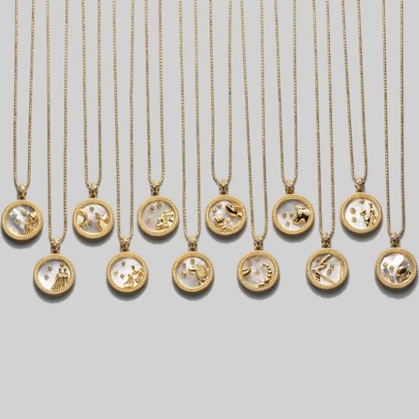 pendant necklaces 925 sterling silver 12 zodiac necklace shell round coin constellation for women jewelry party gift
pendant necklaces 925 sterling silver 12 zodiac necklace shell round coin constellation for women jewelry party gift
