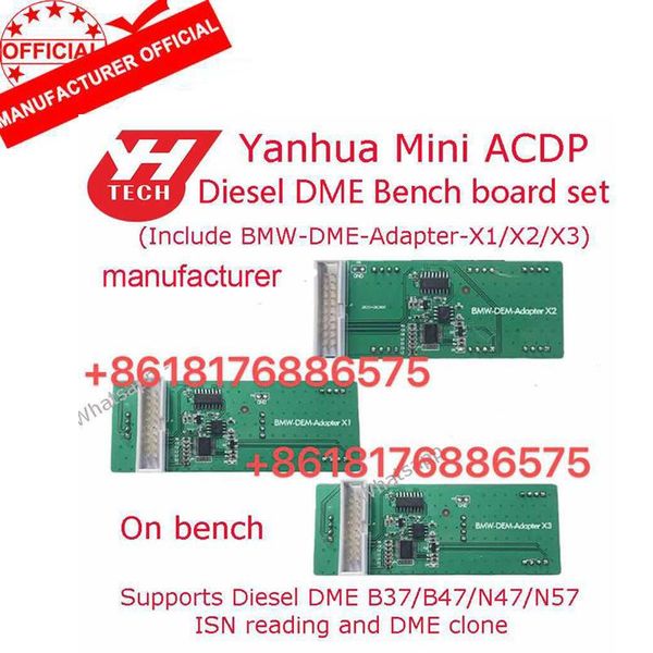 diagnostic tools yanhua mini acdp diesel bench board set dme-adapter-x1/x2/x3 read/write isn of b37/b47/n47/n57 dme clone
diagnostic tools yanhua mini acdp diesel bench board set dme-adapter-x1/x2/x3 read/write isn of b37/b47/n47/n57 dme clone