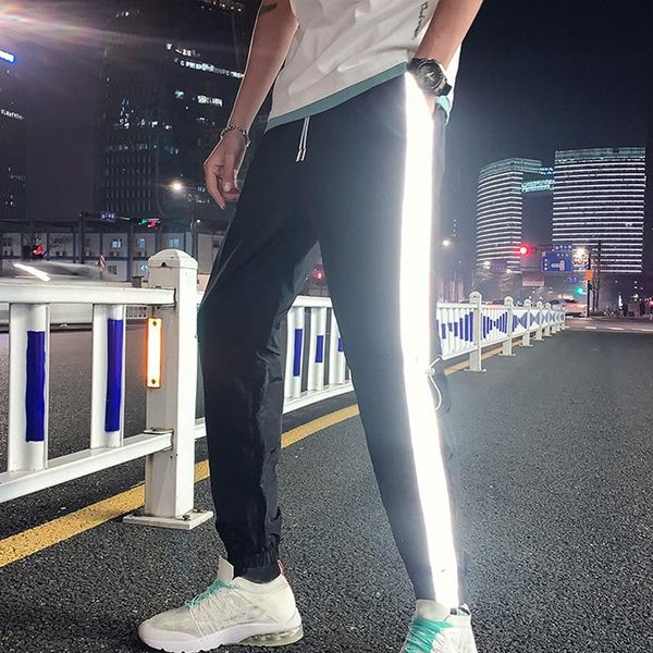 men's pants sfabl streetwear hip-hop loose printed harem men sweatpants joggers reflective casual mens elastic waist trousers, Black
men's pants sfabl streetwear hip-hop loose printed harem men sweatpants joggers reflective casual mens elastic waist trousers, Black