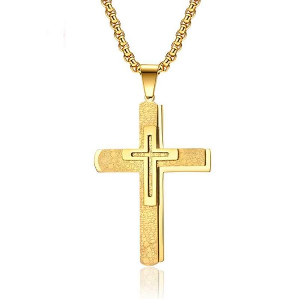 chains stainless steel gold christ cross jesus pendant necklace jewelry gift for him with chain, Silver
chains stainless steel gold christ cross jesus pendant necklace jewelry gift for him with chain, Silver