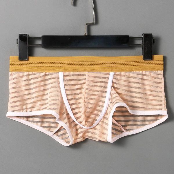underpants mens underwear boxers stripe men's mesh transparent boxer low waist ultra-thin breathable men, Black;white
underpants mens underwear boxers stripe men's mesh transparent boxer low waist ultra-thin breathable men, Black;white