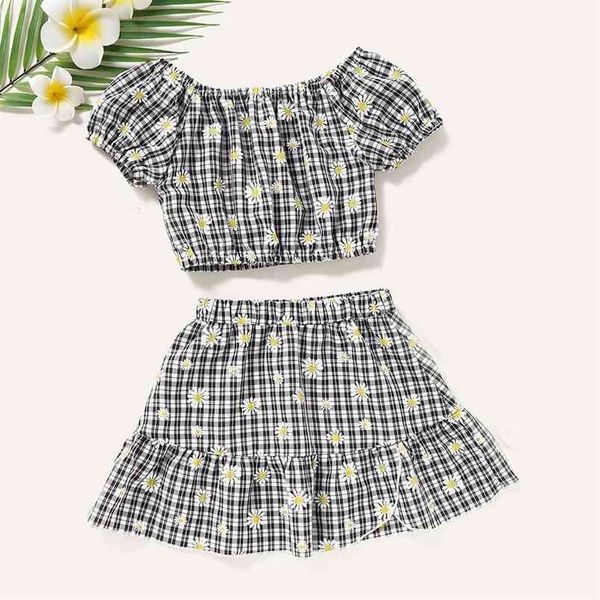 summer girl suit flower plaid skirt 2pcs clothing sets children's clothes s toddler 210528, White
summer girl suit flower plaid skirt 2pcs clothing sets children's clothes s toddler 210528, White