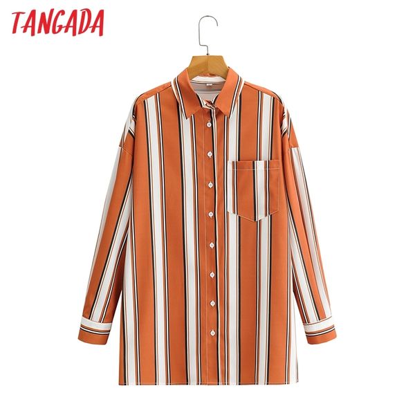 women retro oversized orange striped print blouse long sleeve chic female casual loose shirt 2f162 210416, White
women retro oversized orange striped print blouse long sleeve chic female casual loose shirt 2f162 210416, White