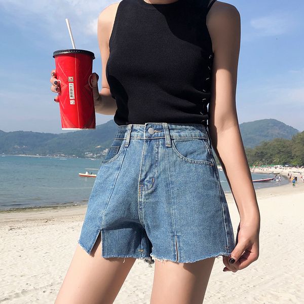 women's split cut edge jeans shorts high waist summer loose korean version thin wide leg pants female student, White;black
women's split cut edge jeans shorts high waist summer loose korean version thin wide leg pants female student, White;black