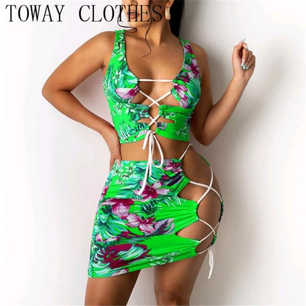 one-piece suits women u-neck floral print lace-up sleeveless crop & skirt sets chic summer wear
one-piece suits women u-neck floral print lace-up sleeveless crop & skirt sets chic summer wear