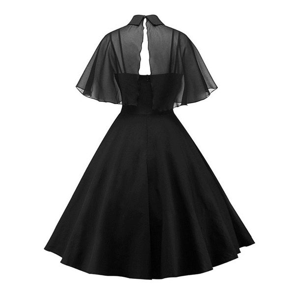 women vintage gothic cape black dress 2021 autumn two piece mesh cloak sleeves peter pan collar elegant retro goth party dresses, Black;gray
women vintage gothic cape black dress 2021 autumn two piece mesh cloak sleeves peter pan collar elegant retro goth party dresses, Black;gray