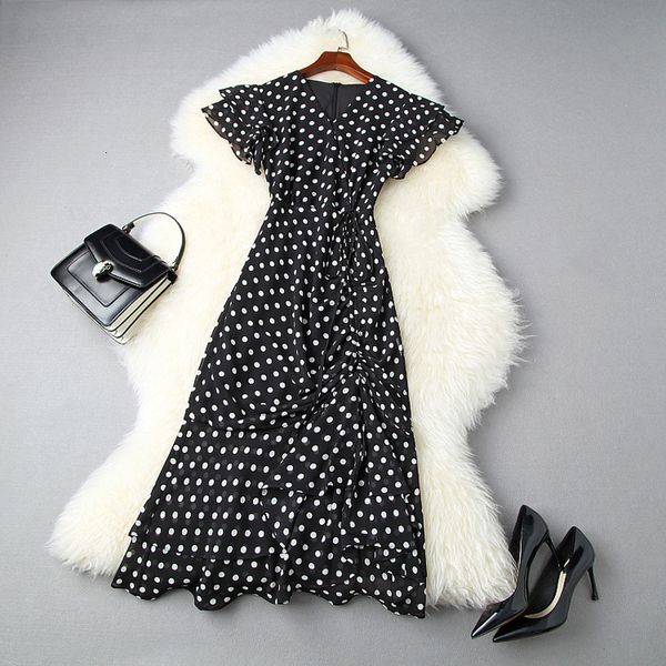 casual dresses summer short sleeve v neck black retro polka dot print ruffle draped detail mid-calf dress elegant ll04t11028 ui9w, Black;gray
casual dresses summer short sleeve v neck black retro polka dot print ruffle draped detail mid-calf dress elegant ll04t11028 ui9w, Black;gray
