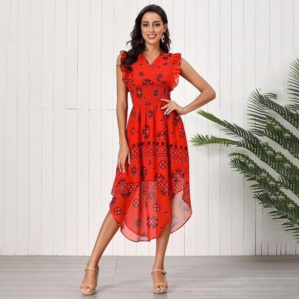 casual dresses dress women summer floral printed falbala sleeve v neck mid calf chiffon vestidos zysd13, Black;gray
casual dresses dress women summer floral printed falbala sleeve v neck mid calf chiffon vestidos zysd13, Black;gray