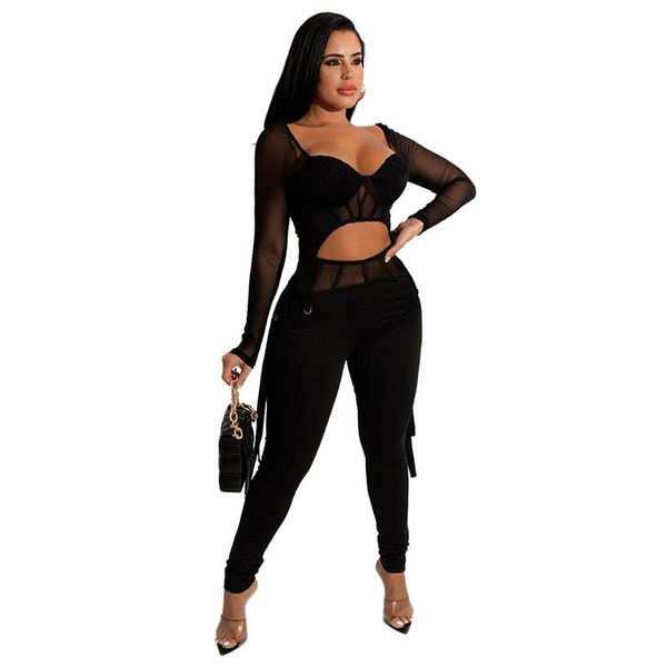 women's two piece pants women fashion solid two-piece suits mesh see through full sleeve slim pencil sets autumn party club outfits, White
women's two piece pants women fashion solid two-piece suits mesh see through full sleeve slim pencil sets autumn party club outfits, White