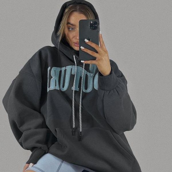 women's hoodies & sweatshirts 2021 letter patchwork streetwear fashion autumn winter clothes women oversized hoodie pullovers, Black
women's hoodies & sweatshirts 2021 letter patchwork streetwear fashion autumn winter clothes women oversized hoodie pullovers, Black