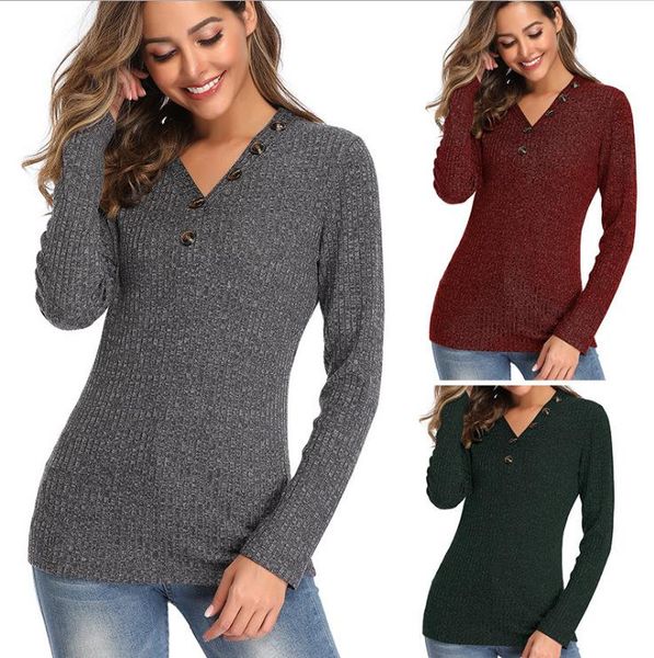 women's sweaters 2021 autumn and winter v-neck button long-sleeved slim stretch solid color sweater pullover, White;black
women's sweaters 2021 autumn and winter v-neck button long-sleeved slim stretch solid color sweater pullover, White;black