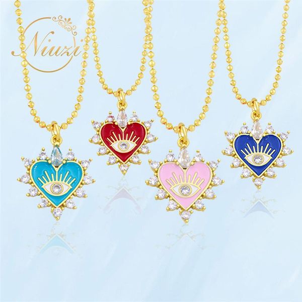 chains evil eye heart pendant necklaces for women fashion creative red pink zircon necklace europe and america personalized accessories, Silver
chains evil eye heart pendant necklaces for women fashion creative red pink zircon necklace europe and america personalized accessories, Silver