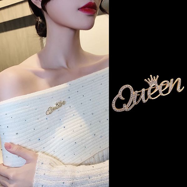 brooch queen letter women's high-grade atmosphere summer korean anti light alloy diamond inlaid simple and lightweight, Gray
brooch queen letter women's high-grade atmosphere summer korean anti light alloy diamond inlaid simple and lightweight, Gray