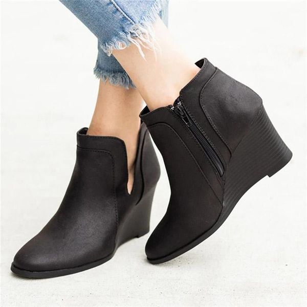 boots large size 35-43 gladiator 2021 winter autumn women wedges pointed toe high heels ankle booties botas mujer 8604c, Black
boots large size 35-43 gladiator 2021 winter autumn women wedges pointed toe high heels ankle booties botas mujer 8604c, Black
