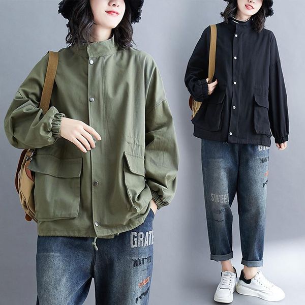 jacket women's korean version small autumn 2021 loose large medium and long drawstring waist work windbreaker jackets, Black;brown
jacket women's korean version small autumn 2021 loose large medium and long drawstring waist work windbreaker jackets, Black;brown