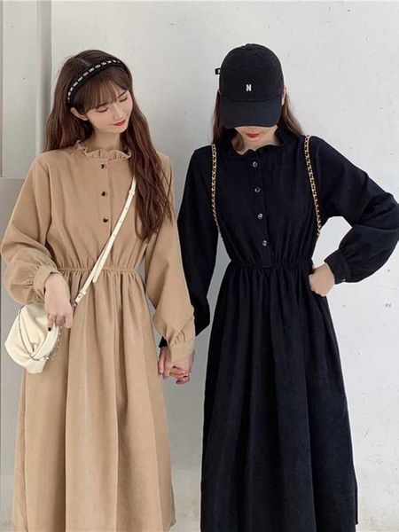 2021 autumn winter sweet fungus edge drs female student sleeve korean version slim medium and long a-line skirt fashion, Black;gray
2021 autumn winter sweet fungus edge drs female student sleeve korean version slim medium and long a-line skirt fashion, Black;gray