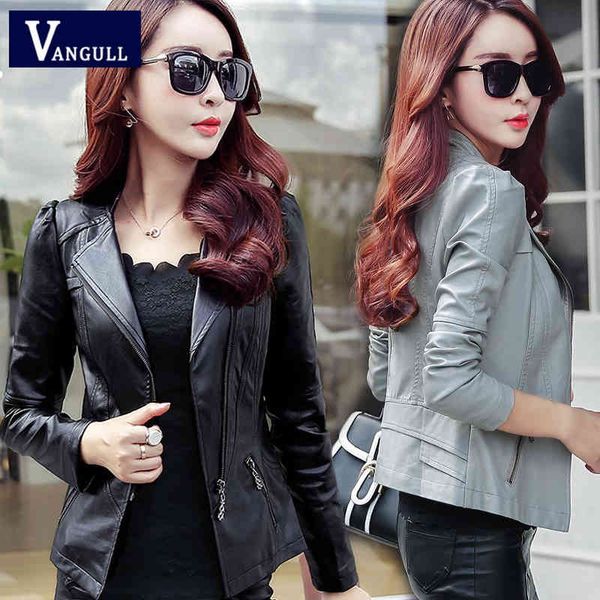 vangull women jacket long sleeve slim short pu faux leather autumn winter new plus size fashion zipper coat 201124, Black
vangull women jacket long sleeve slim short pu faux leather autumn winter new plus size fashion zipper coat 201124, Black