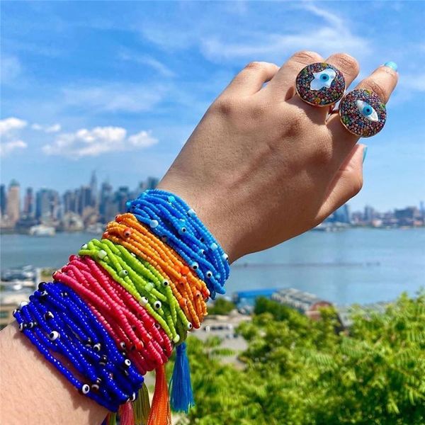 beaded, strands fine tassel women bracelet mgb rice beads hand-woven glass evil eye pendant bracelets 8-circle female jewelry, Black
beaded, strands fine tassel women bracelet mgb rice beads hand-woven glass evil eye pendant bracelets 8-circle female jewelry, Black