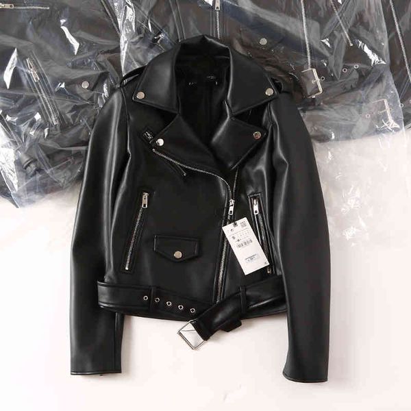 women's jackets autumn women black pu faux leather jacket streetwear moto biker slim fit turn down collar coat outwear with belt k7d5, Black;brown
women's jackets autumn women black pu faux leather jacket streetwear moto biker slim fit turn down collar coat outwear with belt k7d5, Black;brown
