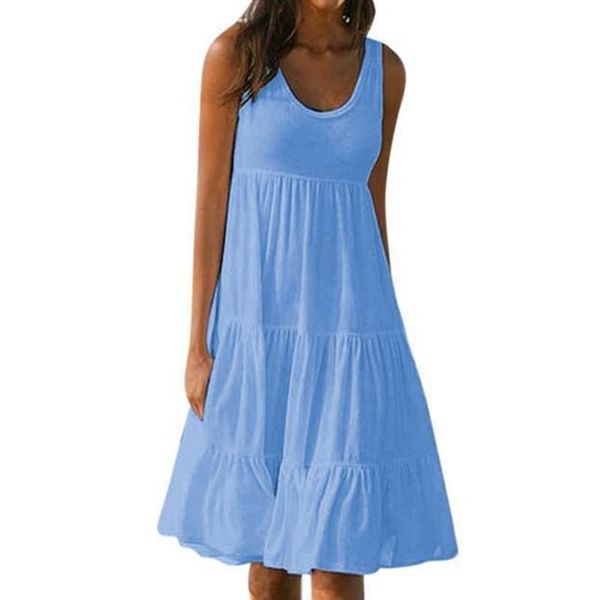 casual dresses solid woman dress sleeveless o-neck pleated design mid-calf beach summer vacation female commuting, Black;gray
casual dresses solid woman dress sleeveless o-neck pleated design mid-calf beach summer vacation female commuting, Black;gray