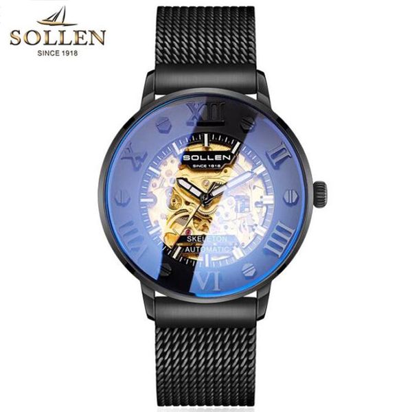 wristwatches classic black gold skeleton mechanical watches for men mesh belt transparent case waterproof clock male relogio masculino, Slivery;brown
wristwatches classic black gold skeleton mechanical watches for men mesh belt transparent case waterproof clock male relogio masculino, Slivery;brown