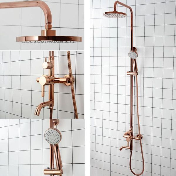 gold & rose color brass bathroom shower set wall mounted faucet cold and water mixer rain bath system sets
gold & rose color brass bathroom shower set wall mounted faucet cold and water mixer rain bath system sets